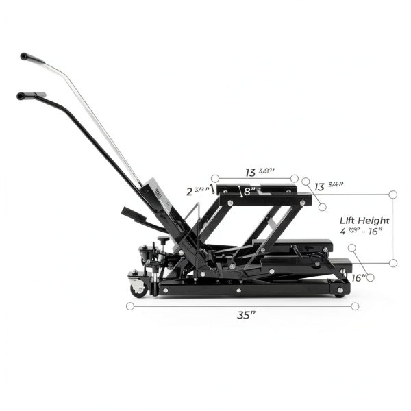 Black Widow Hydraulic Motorcycle Jack 1500 Pounds Capacity-2