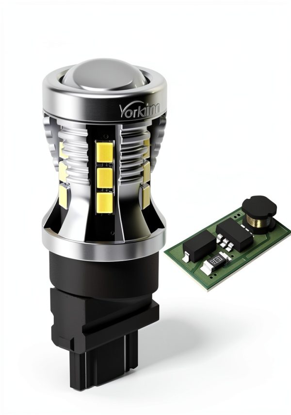 Yorkim 3157 LED Turn Signal Bulb White Pack of 2 6000K 8W Vehicle-4