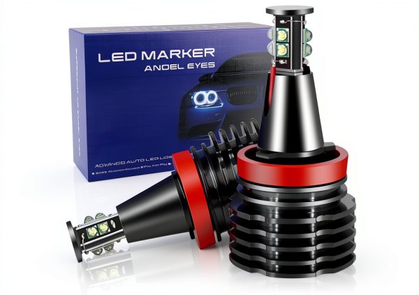 LED Headlight Bulbs APMAT H8/E92 120W 2‑Count for BMW Angel Eyes-0